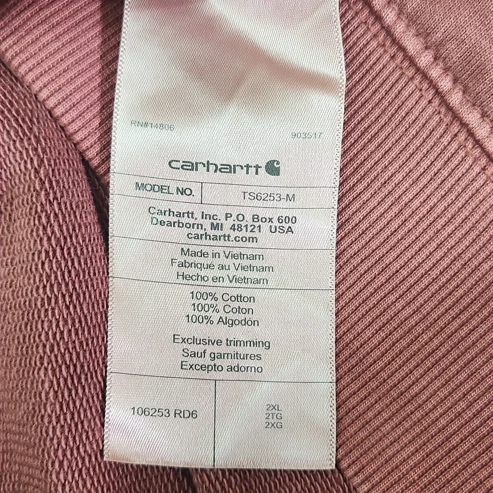 NWT Carhartt Moroon Pullover Hoodie Sweatershirt 2XL 100% Cotton